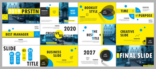 Wall Mural - Abstract white, yellow, slides. Brochure cover design. Fancy info banner frame. Creative set of infographic elements. Urban. Title sheet model set. Modern vector. Presentation templates, corporate.