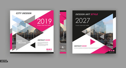 Abstract composition. White brochure cover design. Info banner frame. Text font. Title sheet model set. Modern vector front page. City view texture. Rd triangle figures image icon. Ad flyer fiber