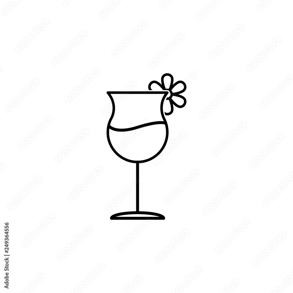 cocktail glass, fruit slice outline icon. Signs and symbols can be used ...