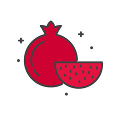 Poster - Pomegranate line icon on white background for graphic and web design, Modern simple vector sign. Internet concept. Trendy symbol for website design web button or mobile app
