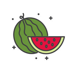 Poster - Watermelon icon on white background for graphic and web design, Modern simple vector sign. Internet concept. Trendy symbol for website design web button or mobile app