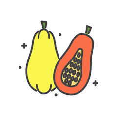 Poster - Papaya icon on white background for graphic and web design, Modern simple vector sign. Internet concept. Trendy symbol for website design web button or mobile app