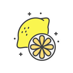 Poster - Lemon icon on white background for graphic and web design, Modern simple vector sign. Internet concept. Trendy symbol for website design web button or mobile app