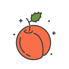 Poster - Peach icon on white background for graphic and web design, Modern simple vector sign. Internet concept. Trendy symbol for website design web button or mobile app