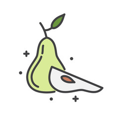 Poster - Pear line icon on white background for graphic and web design, Modern simple vector sign. Internet concept. Trendy symbol for website design web button or mobile app