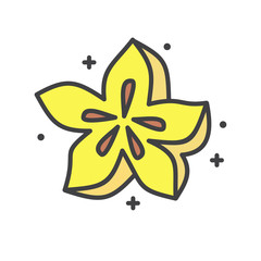 Poster - Star fruit icon on white background for graphic and web design, Modern simple vector sign. Internet concept. Trendy symbol for website design web button or mobile app