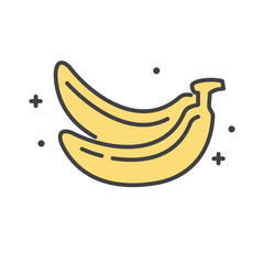 Poster - Banana icon on white background for graphic and web design, Modern simple vector sign. Internet concept. Trendy symbol for website design web button or mobile app