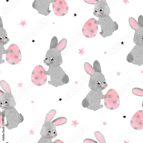 Seamless Easter pattern wit...