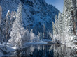 Merced River as it flows through Yosemite National Park in mid-winter