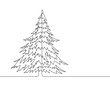 Pine Tree Continuous Line Vector Graphic