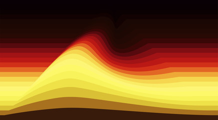 Poster - Abstract striped background with yellow and red wave. Vector wallpaper