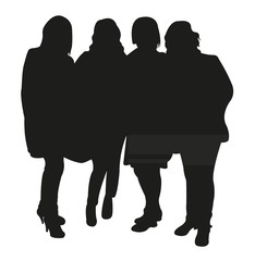 Canvas Print - family members, silhouette vector