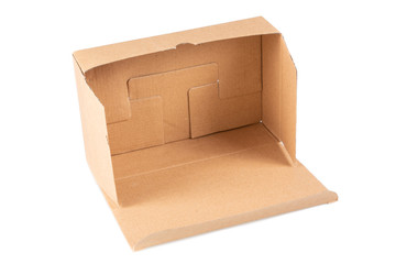 Wall Mural - empty brown carton box cardboard for delivery in white background