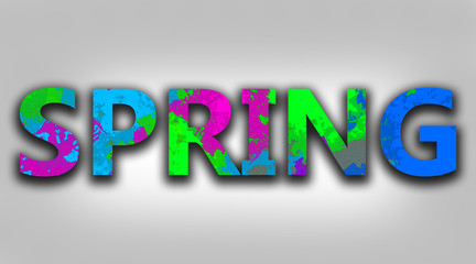 Spring slogan in abstract colors