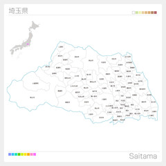  埼玉県の地図（市町村・区分け）