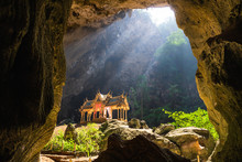 Amazing Phraya Nakhon Cave In Khao Sam Roi Yot National Park At Prachuap Khiri Khan Thailand Is Small Temple In The Sun Rays In Cave.