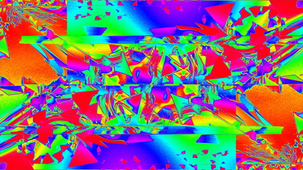 Poster - Dynamic glich video, bad tv signal of display, 3d rendering computer generated background