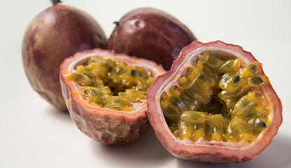 ripe half passion fruit