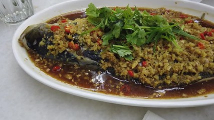 Poster - chinese steamed Fish in soy sauce and ginger