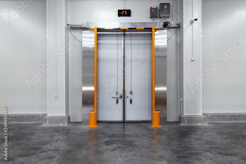 Insulation Door Of Freezing Room In The Cold Storage Or Warehouse