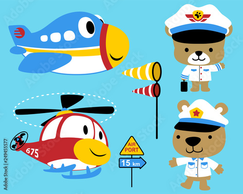 Vector Set Cartoon Of Air Transportation With Cute Pilot Animals Buy This Stock Vector And Explore Similar Vectors At Adobe Stock Adobe Stock