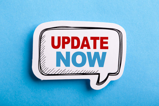 Update Speech Bubble Isolated On Blue
