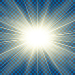 sun rays. starburst bright effect, isolated on transparent background. gold light star flash. abstra