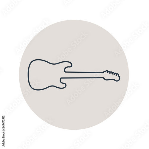 Icono Plano Silueta Lineal De Guitarra Electrica En Circulo Gris Buy This Stock Vector And Explore Similar Vectors At Adobe Stock Adobe Stock