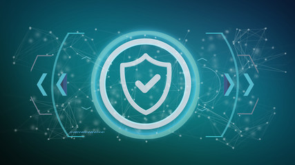 Poster - Technology security icon on a circle isolated on a background 3d rendering