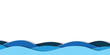 © o_a - Water waves background with copy space. Abstract multilayered cartoon papercut illustration.