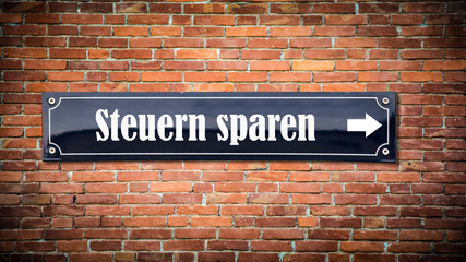 Wall Mural - Schild 404 - Steuern sparen