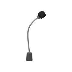 Wall Mural - Flat vector icon of small table microphone. Professional mic with flexible leg used in conference rooms. Sound equipmen