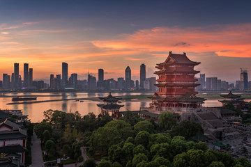 tengwang pavilion,one of Chinese famous ancient building in Nanchang,Jiangxi,China