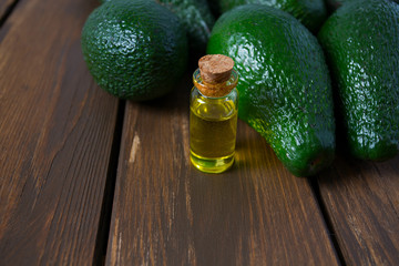 avocado oil on wooden surface