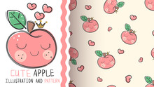 Cute Apple - Seamless Texture Pattern