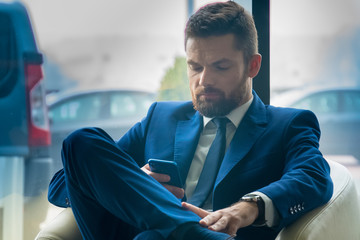 Young businessman in a modern office.