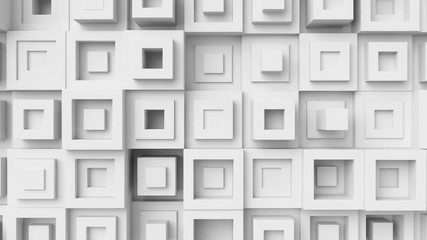 Poster - abstract bright background with simple shapes with random vertical movement. low contrast 3d render 