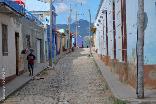 Stadtansicht, Straßenszene, Trinidad, Kuba Canvas Print
