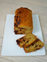 Wall Mural - A homemade vegan chocolate banana bread with walnuts