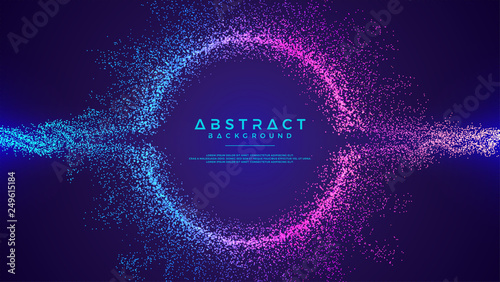 Cuadros en Lienzo Dynamic abstract liquid flow particles background