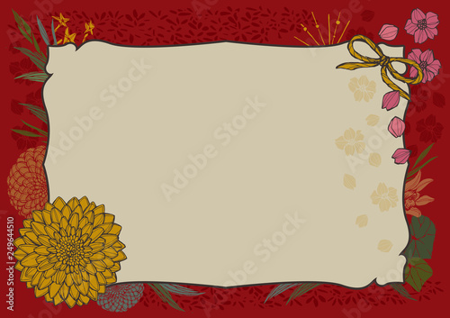 日本風 和柄 花柄フレーム 菊と桜 Stock Vector Adobe Stock 日本風 和柄 花柄フレーム 菊と桜 Stock Vector Adobe Stock