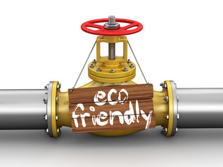 Poster - Pipeline with Eco friendly. Image with clipping path