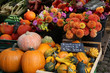 Colorful Flowers and fruit vendors at  Freiburg farmer's market