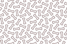 骨のパターン (Paw Prints & Dog Bone Pattern. Vector Illustration)