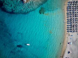 Poster - Beautiful beach top aerial view drone shot