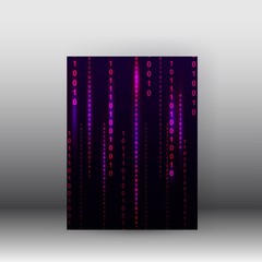 Fototapete - illustration of matrix style binary background. poster and brochure design