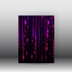 Fototapete - illustration of matrix style binary background. poster and brochure design