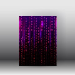 Fototapete - illustration of matrix style binary background. poster and brochure design