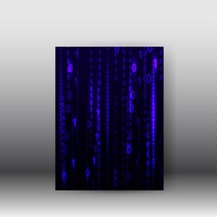 Fototapete - illustration of matrix style binary background. poster and brochure design