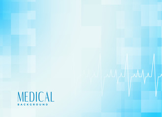 Wall Mural - medical healthcare blue background with cardiograph